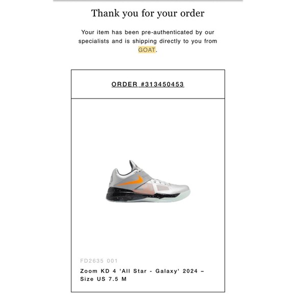 Nike KD 4 Galaxy Metallic Silver Total Orange Dark Grey FD2635-001 Mensize7.5/W9 main image 8